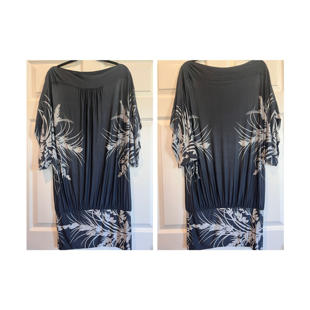 Elegant Gray Floral Dress